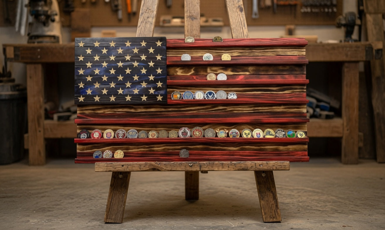 Bradens Hand Made Wooden Challange coin holder